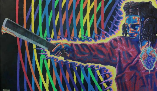 Original Abstract Painting "Army of one" Art by Ben Gilden acrylic paint on canvas 84 × 143.5 cm My Store