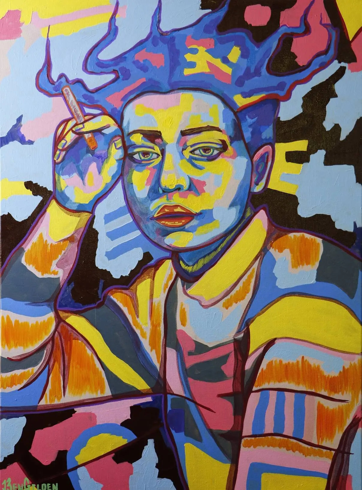 Original Abstract Painting "Lost in Thought" Art by Ben Gilden acrylic paint on canvas 76 × 55.5 cm My Store