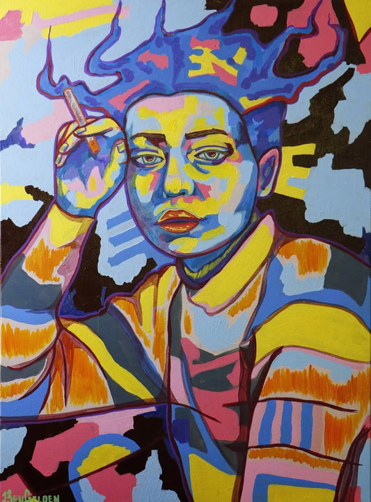 Original Abstract Painting "Lost in Thought" Art by Ben Gilden acrylic paint on canvas 76 × 55.5 cm My Store