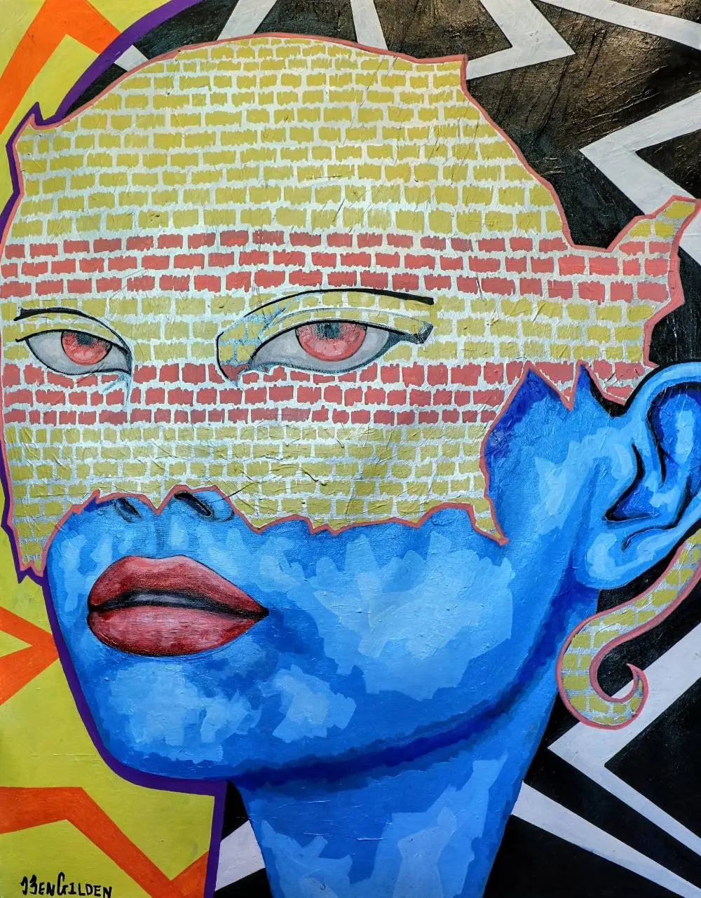 Original Abstract Painting "Sonar" Art by Ben Gilden acrylic paint on canvas 64 × 66 cm Ben Gilden