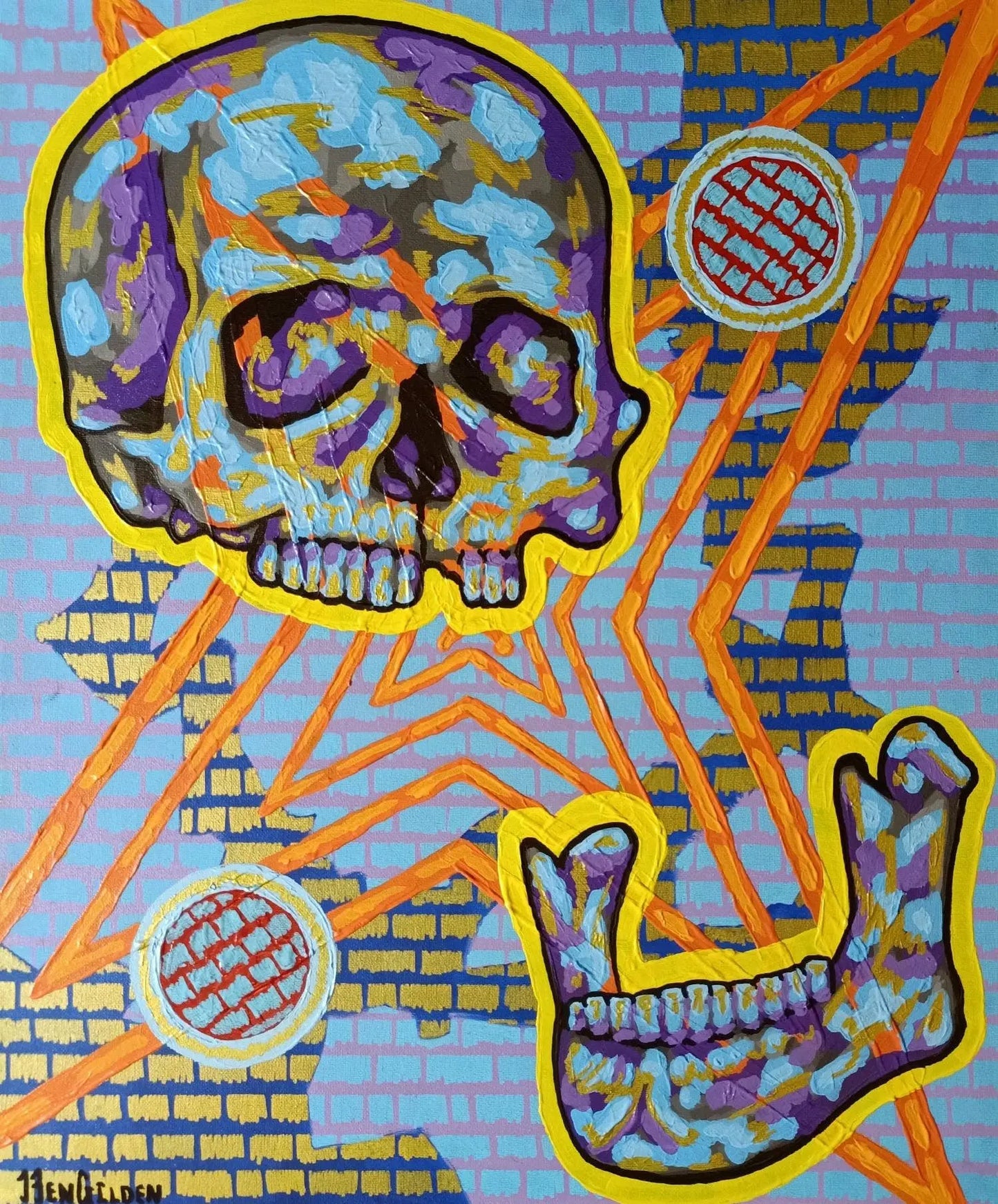 Original Abstract Painting "Untitled" Art by Ben Gilden acrylic paint on canvas 50 × 60 cm My Store