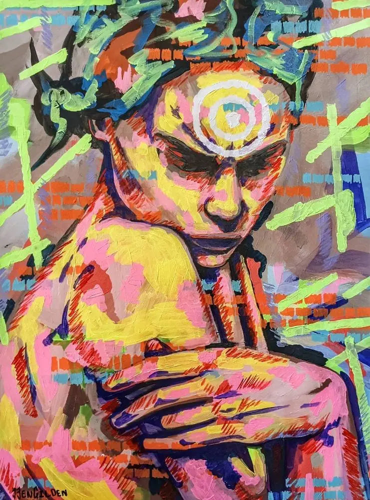 Original Abstract Painting "Wealth is in the mind" Art by Ben Gilden acrylic paint on canvas 62.5 × 84.5 cm Ben Gilden