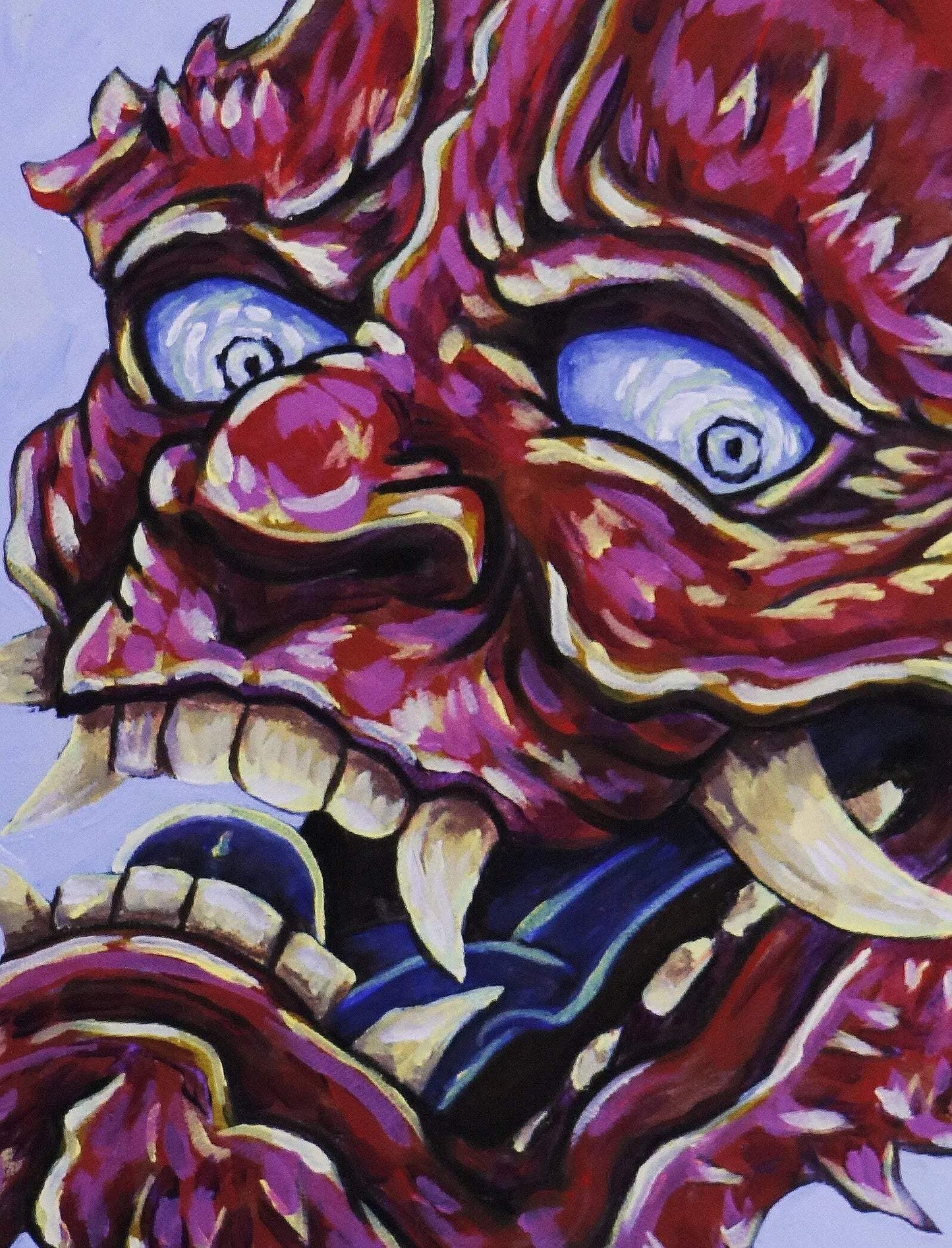 Original Psychedelic Painting "Just a Demon's Head" Art by Ben Gilden acrylic paint on canvas 40 × 50 cm My Store