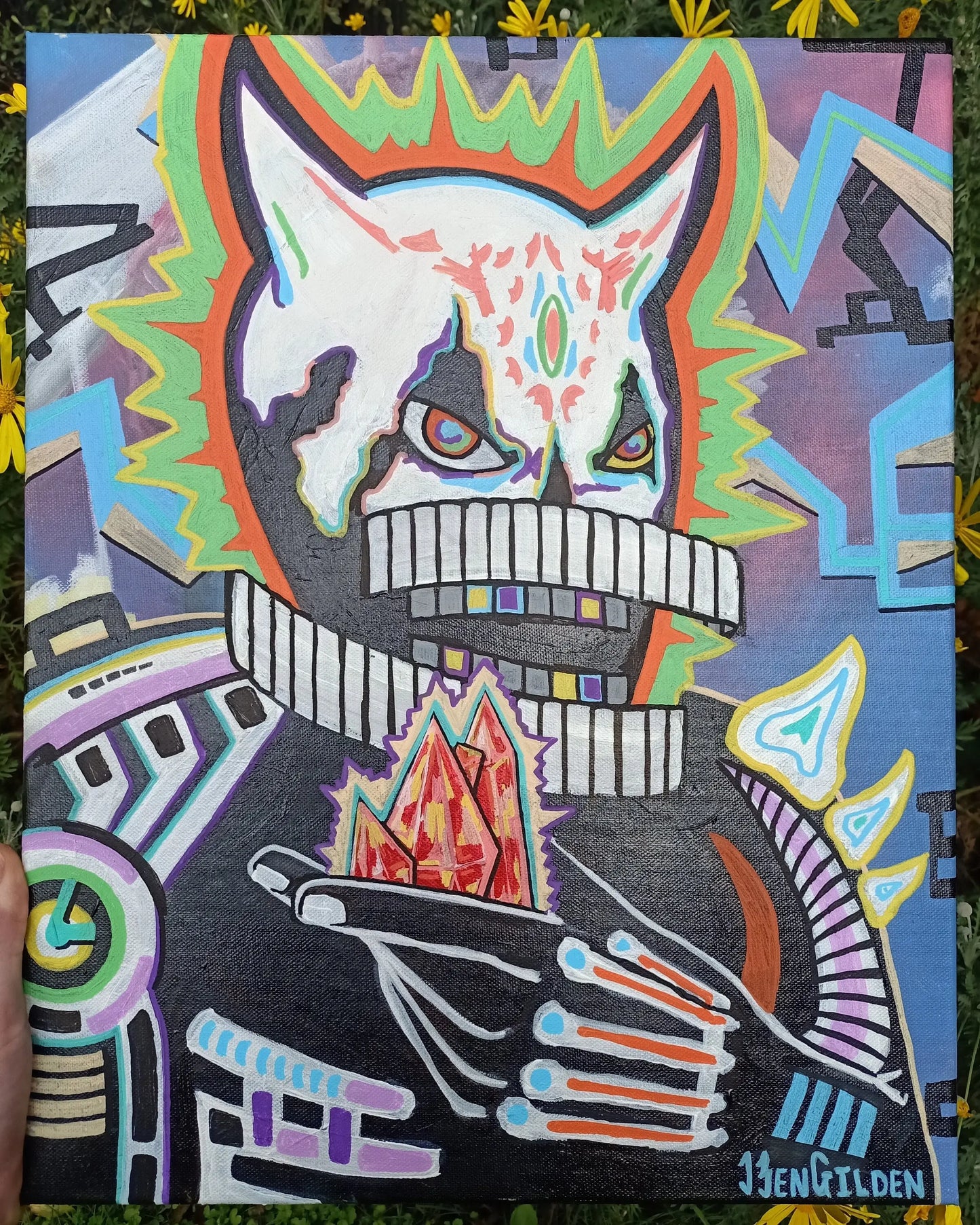 Original abstract painting "Kyber" Art by Ben Gilden acrylic paint on canvas 40 × 50 cm My Store