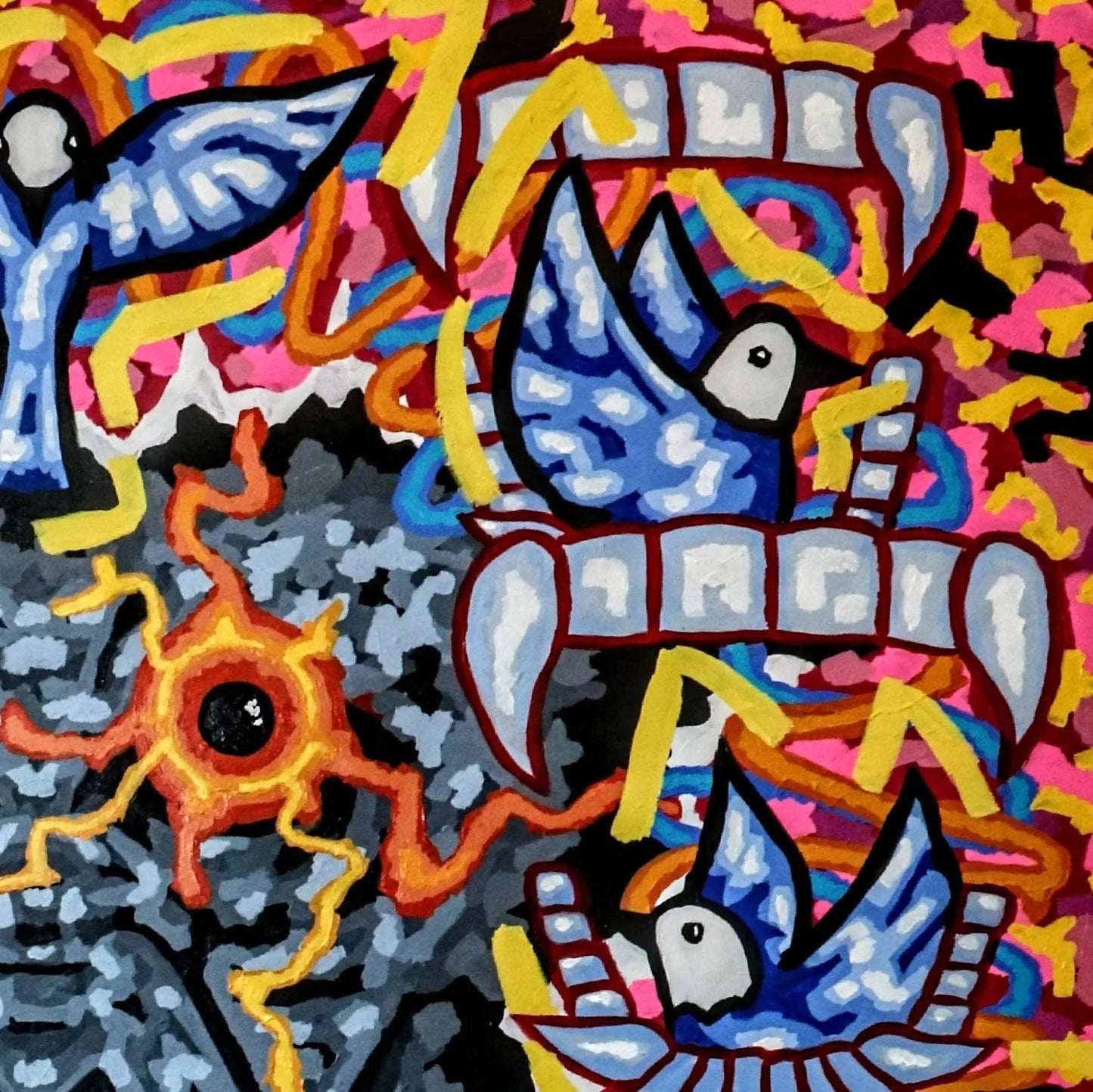 Original abstract painting "Mountain of Monkey" Art by Ben Gilden acrylic paint on canvas 134 × 134.5 cm My Store