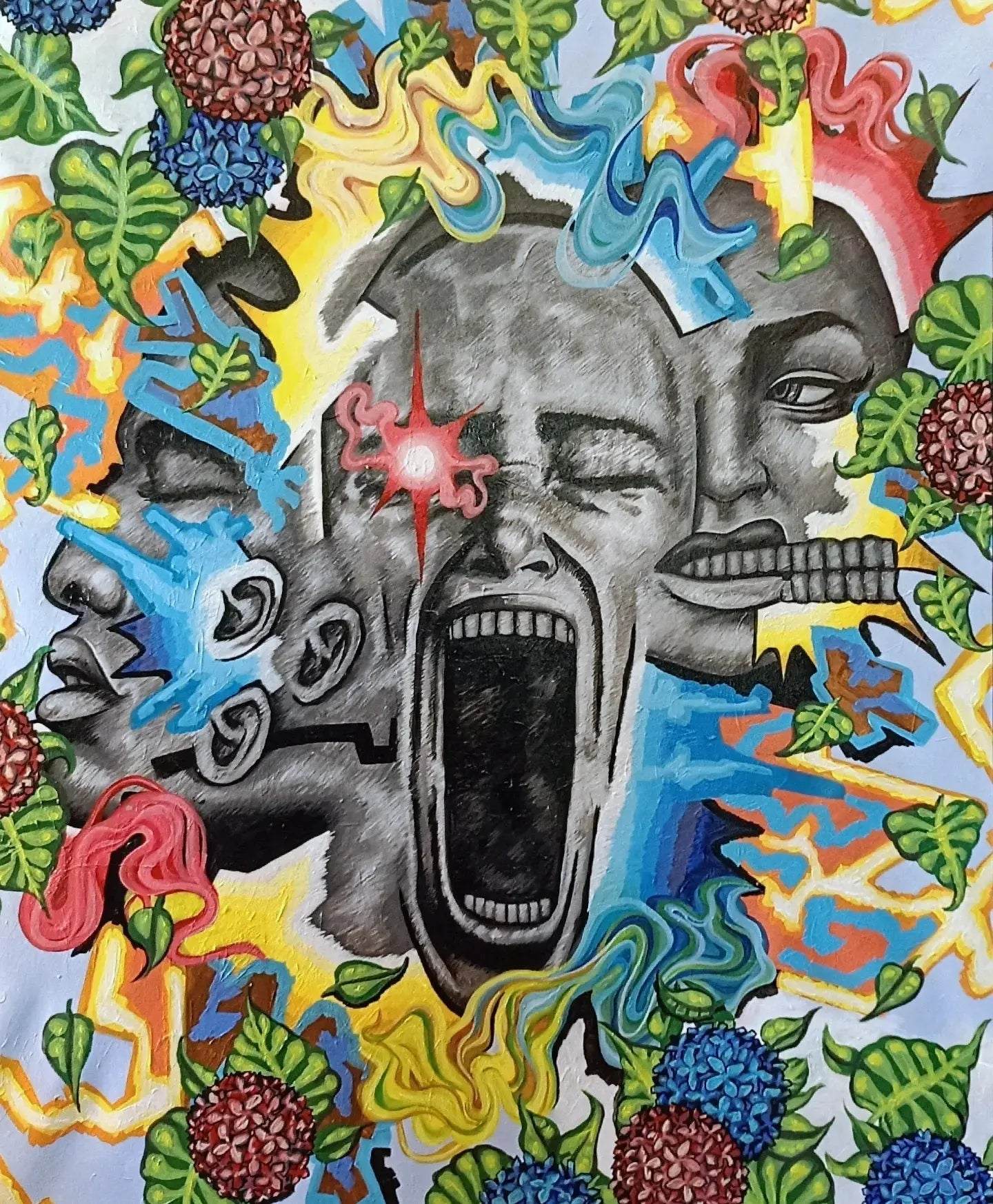 Original abstract painting "Scream" Art by Ben Gilden acrylic paint on canvas 92.5 × 117 cm My Store