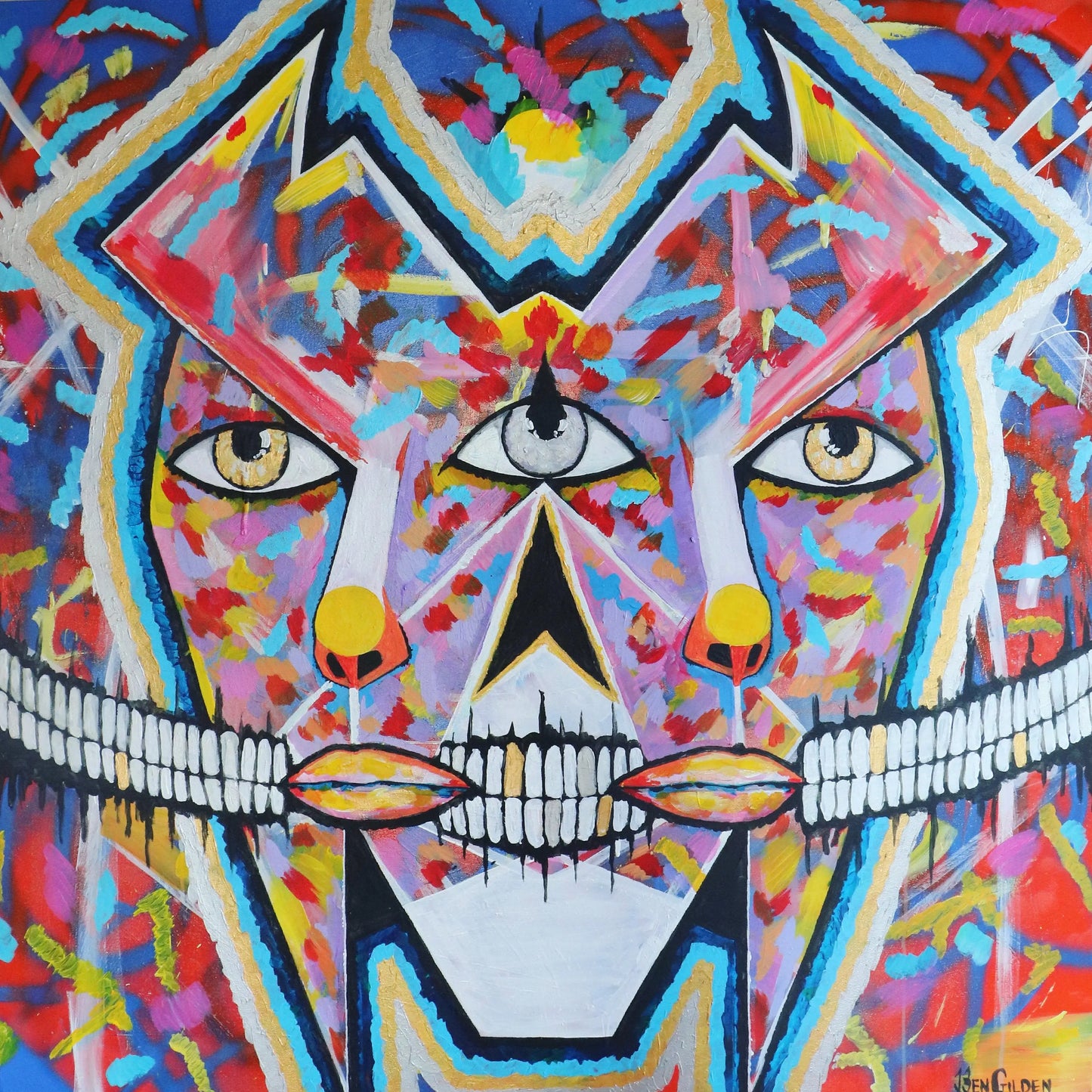 Original abstract painting "Trinity" Art by Ben Gilden acrylic paint on canvas 100 × 100 cm Ben Gilden