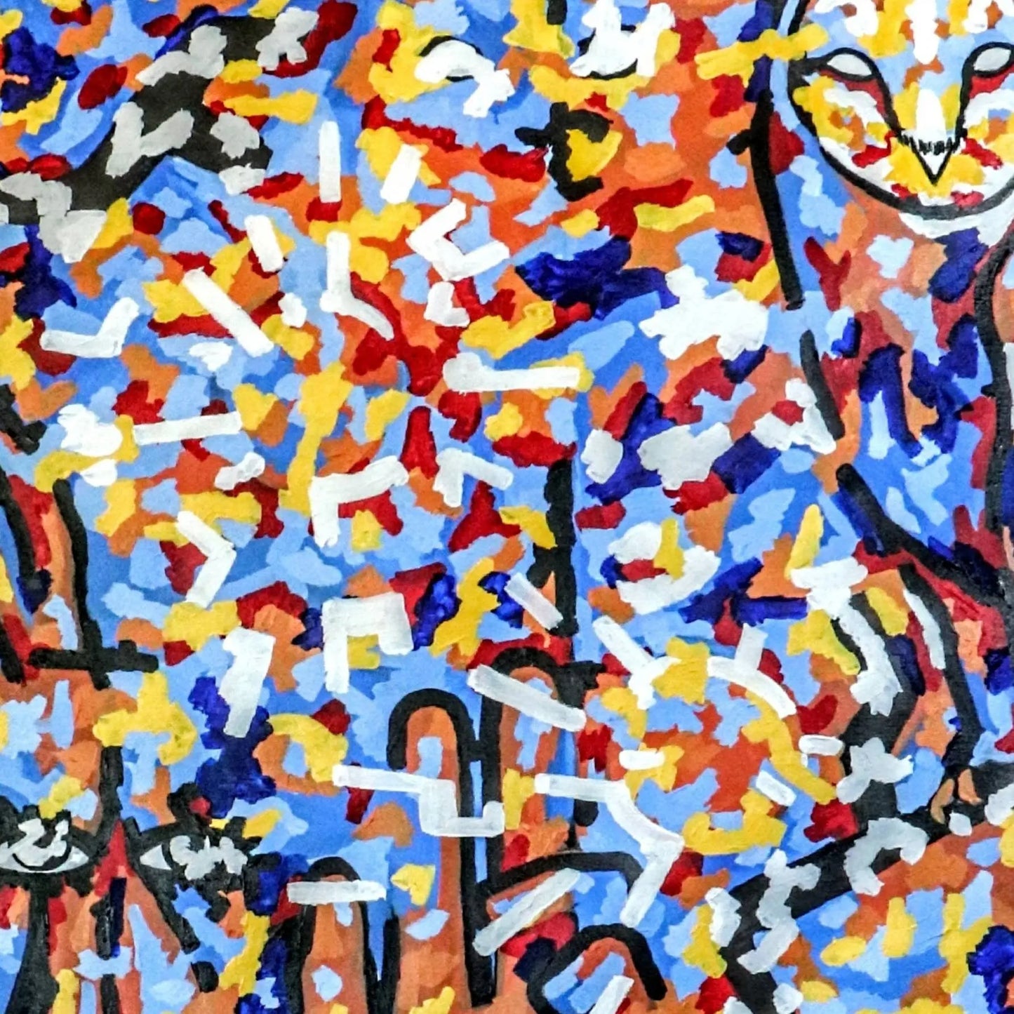 Original painting "Athene Noctua" by Artist Ben Gilden acrylic on canvas 123×126 cm Ben Gilden