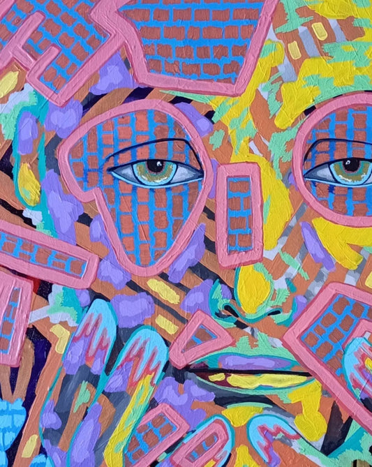 Original painting "Conjunction" by Artist Ben Gilden acrylic on canvas 100×80 cm Ben Gilden