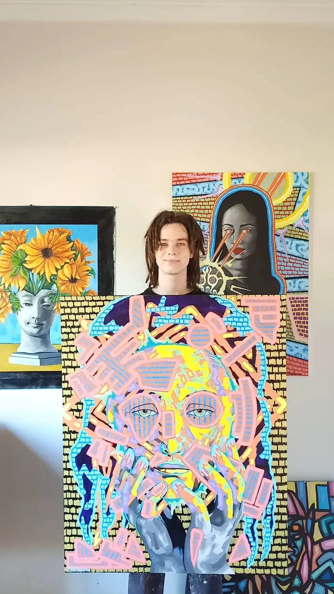 Original painting "Conjunction" by Artist Ben Gilden acrylic on canvas 100×80 cm Ben Gilden