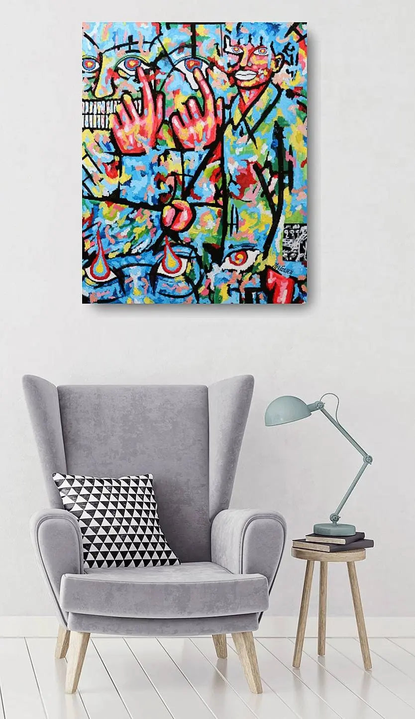 Original painting "Duplicate" by Artist Ben Gilden acrylic on canvas 100×80 cm Ben Gilden