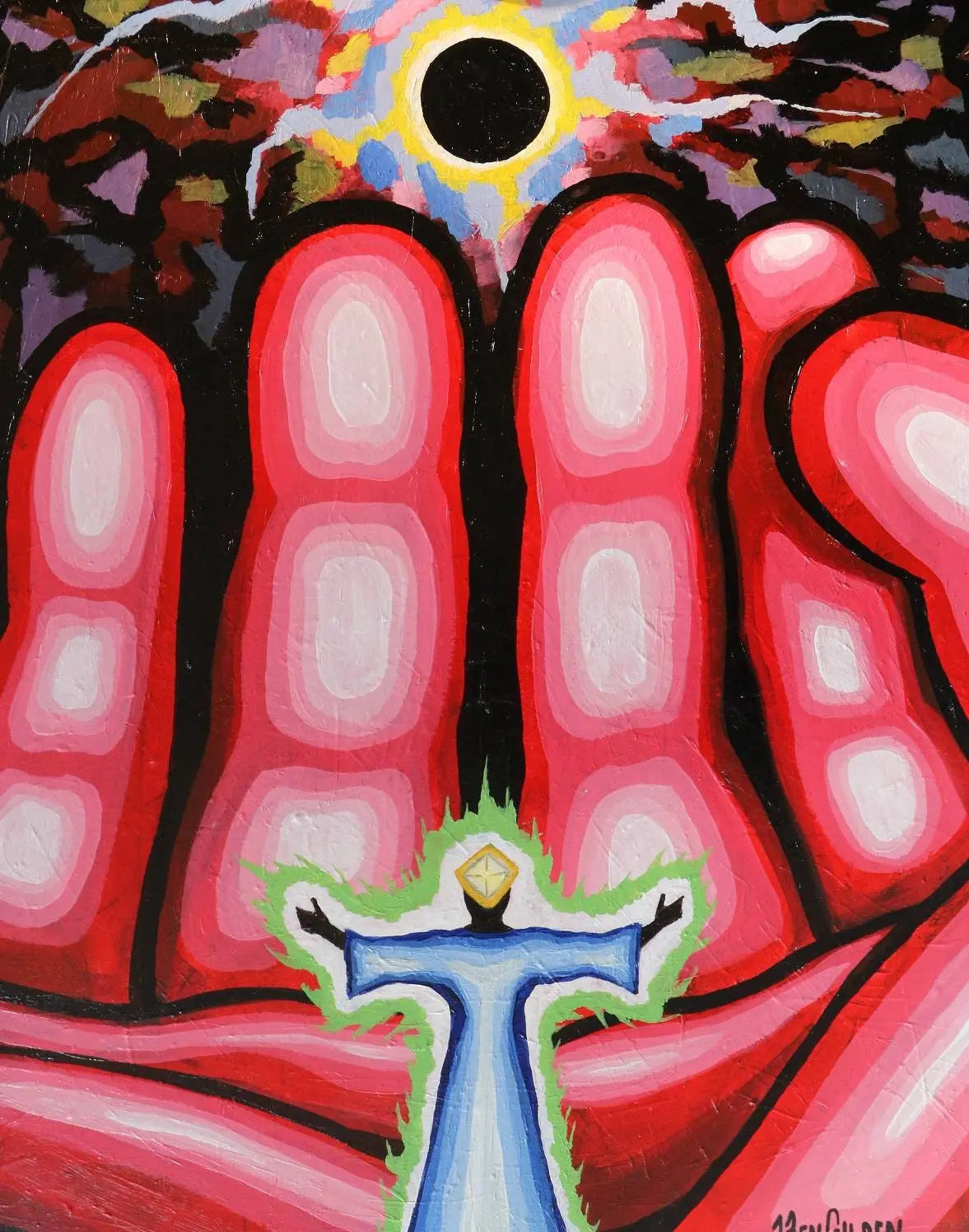 Original painting "Eclipse" by Artist Ben Gilden acrylic on canvas 75×60 cm Ben Gilden