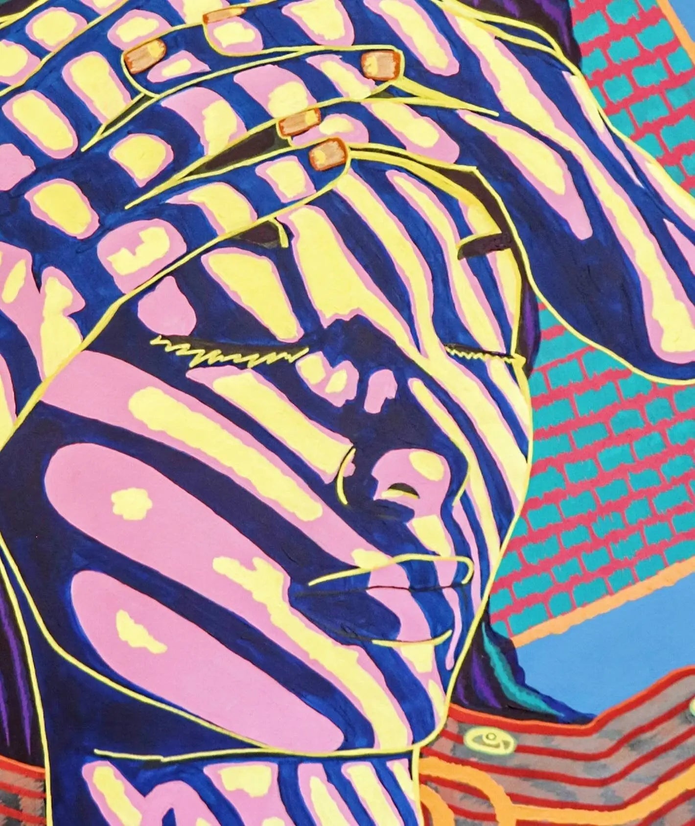 Portrait l, Original Abstract Artwork "Calm" Large Psychedelic Painting, Colorful Wall Art by Ben Gilden acrylic paint on canvas 100 × 84 cm Ben Gilden